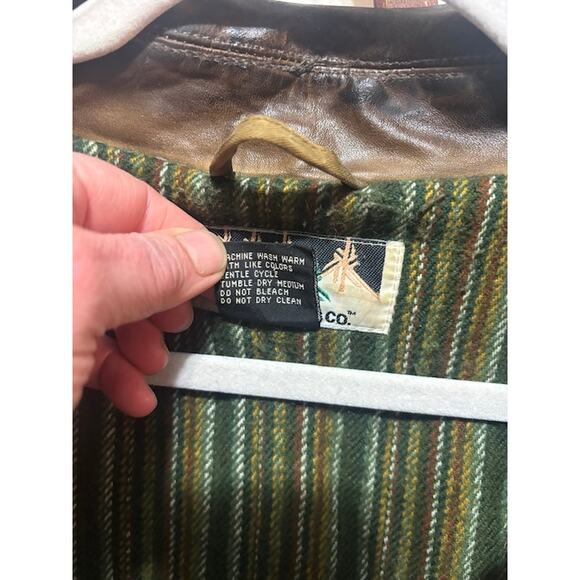 VTG B.O.G. Trading Co Field Coat Barn Chore Jacket Brown Green Lined Men's XL - Picture 8 of 14